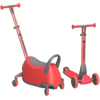 Yvolution Kinderroller Y Glider Luna 5-in-1 rot - Ride-on Scooter mit Stauraum