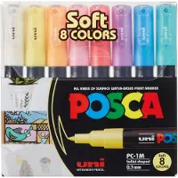 Posca Filzstifte - PC-1 m - 8 st. - Gedeckte Farben - - One Size - Filzstifte