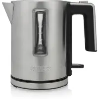 Princess 236045 Deluxe Wasserkocher, 1 l, 2200 W, Schwarz, Edelstahl, Edelstahl, Wasserstandsanzeige, Überhitzungsschutz