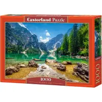 Castorland 1000 Piece Jigsaw Puzzle, Steam Train, Heaven's Lake, Pragser Wildsee in the Dolomites, Italy, Adult Puzzle, C-103416-2