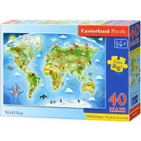 Castorland World Map Puzzle 40 Teile maxi B-040117-1