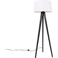 QAZQA Dreibeinstativ schwarz mit Leinenschirm weiß 45 cm - Dreibeinstativ Classic