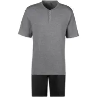 s.Oliver Pyjama 1 Stück, 2 tlg. Schlafanzug in Melange-Optik mit Knopfleiste