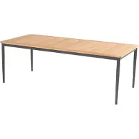 Hartman Silencio Esstisch, xerix/natur, Aluminium/Teak, 220x100cm,Teak
