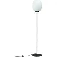 Dyberg Larsen DL39 Stehleuchte, opal/schwarz, Höhe 150 cm - , DL39, Schwarz, für Wohnzimmer, Metall, Skandinavisch