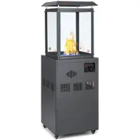 Blumfeldt Flagranti Gasheizstrahler 8kW Gasflasche bis 11kg Edelstahl Dunkelgrau