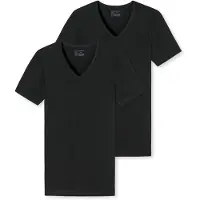 Schiesser T-Shirt Herren 173982 Black (2er Set)-XL