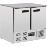 Polar Serie G Thekenkühltisch mit Marmorarbeitsfläche 2-türig 240L