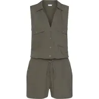LASCANA Kurzoverall aus gewebter Viskose, ärmelloser Jumpsuit mit Hemdblusenkragen