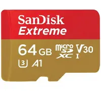 SanDisk Extreme microSDXC UHS-I, 64 GB, MicroSDXC, Klasse 3, UHS-I, 160 MB/s, 60 MB/s