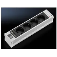 Rittal DK 7856.090, Drinnen, Typ D, Schwarz, Grau, Aluminium, Kunststoff, 4 AC-Ausgänge, 250 mm