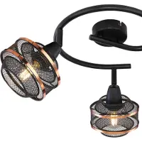 Globo Lighting Strahler Metall schwarz, Metall schwarz, goldfarben, ø: 250mm, H: 215mm, exkl. 3x E14 40W 230V