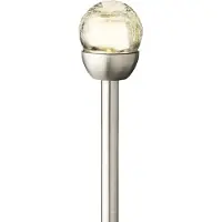 Lumineo LED Solarleuchte Gartenstecker 24cm Edelstahl Warmweiß 6er Set