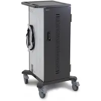 Ergotron Mobiler Ladewagen YES35, bis zu 35 Tablets, Smartphones & E-Reader, verstellbare Gestelle, 4 Fächer, 12,7 kg je Fach, B 620 x T 600 x H 1170 mm
