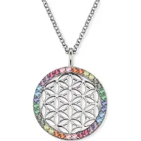 Engelsrufer Damen-Kette Lebensblume 925er Silber rhodiniert 49 Zirkonia Engelsrufer Silber