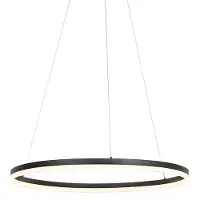 QAZQA Design Hängelampe Schwarz 80 cm inkl LED 3 Stufen Dimmbar Anello
