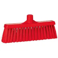 Vikan Hygiene 3166-4 Kehrmaschine mit geradem Hals, mittlere Fasern, rot, 310 mm