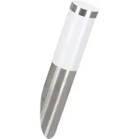 Eglo LED Außen-Wandlampe Helsinki, 1 flammige Außenleuchte, Wandleuchte aus Edelstahl in Silber und Kunststoff in Weiß, E27 Fassung, IP44