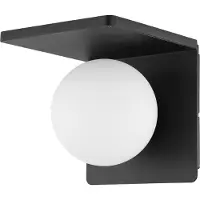 Eglo Wandlampe Ciglie, Wandleuchte, Material: Aluguss, Farbe: Schwarz, Glas: Opal-matt, weiß, inkl. QI-Charger (wireless charging), Fassung: E14