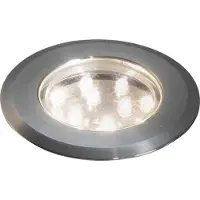 Konstsmide Bodeneinbauspot LED gross 3er-Basis-Set Edelstahl, 3000K, 3x12lm, 3x8,64W, 12V/240V, Edelstahl/Glas, 7465-000