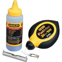 Stanley Schlagschnur-Set FatMax mit blauer Kreide, 30 m, Kunststoff, Schwarz, Gelb
