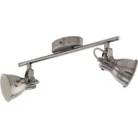 Eglo LED-Deckenspot Seras 2-Licht-Nickel mit Creme