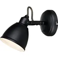 Markslöjd FJÄLLBACKA schwarze Wandleuchte 1 Glühbirne