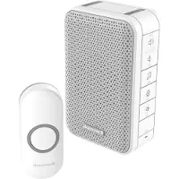 Honeywell Kabellose Türklingel mit Lautstärkeregelung - 6 Melodien - 150 m Reichweite - Weiß - DC313N