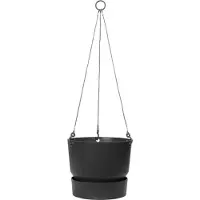 Elho Greenville hängenden Topf 24 Blumentopf leben schwarz im Freien dia. 23,9 x H 20,3 cm (zwart)