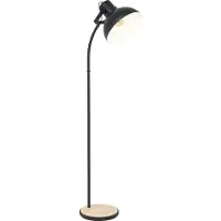 Eglo Stehleuchte LUBENHAM schwarz, braun E27 1X28W L:47,5cm B:30cm H:160cm mit Fußtrittschalter