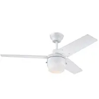 WESTINGHOUSE Talia Deckenventilator 39 W (Ø x H) 105 cm x 36.5 cm Weiß Winterbetrieb, mit Beleuchtung, Wendbare Flügel 7304240