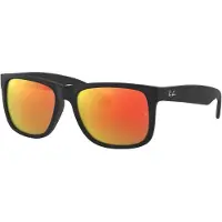 Ray-Ban - Lifestyle-Sonnenbrillen - Justin Classic Matte Rubber Black Red Mirror - schwarz