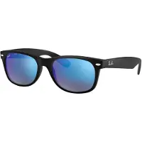 Ray-Ban RB 2132 NEW WAYFARER Unisex-Sonnenbrille Vollrand Quadratisch Propionat-Gestell, schwarz