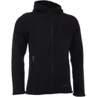 Engel Jacke mit Kapuze Merino Wollfleece schwarz melange - Größe 50/52 584422