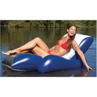 Intex Floating Recliner Lounge, Schwarz, Blau, Weiß, Schwimmender Lounge-Sessel, Einfarbig, Vinyl, Mann/Frau, 100 kg