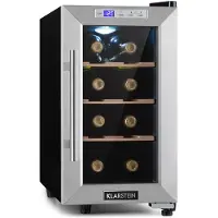 Klarstein Weinkühlschrank, Getränkekühlschrank Schmal, 1 Zone Kühlschrank mit Glastür, Outdoor GetränkekühlschränkeFreistehend, Weinkühlschrank Klein, Kühlschrank mit UV-Schutz, 11-18°C, 6 Flaschen