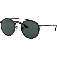 Ray-Ban Round Double Bridge, Erwachsener, Uni, Rund, Rund, Vollrand, Schwarz