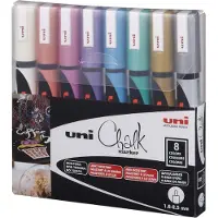 Uni - Chalkmarker 5M - Metallic colors, 8 pc