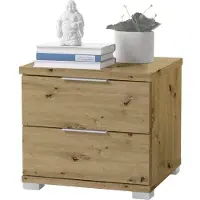 Pol-Power Beimöbel Nachtkommode 2 Schubkästen Holzwerkstoff Dekorfolie 46x43x42 cm