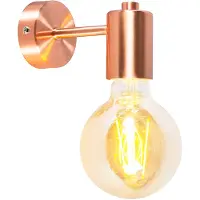 QAZQA - Design Art Deco Wandleuchte Kupfer Verstellbar - Facil I Wohnzimmer I Schlafzimmer - Stahl Rund - LED geeignet E27