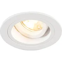 QAZQA - Modern Einbaustrahler rund weiß dreh- und neigbar - Chuck I Wohnzimmer I Schlafzimmer - Stahl Rund - LED geeignet GU10