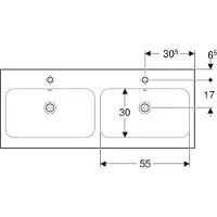 Geberit Doppelwaschtisch iCon Light 120 cm weiß 501838001