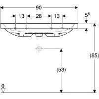 Geberit Waschtisch iCon Light 90x48cm, o. Hahnl., m ÜL, weiß KeraTect