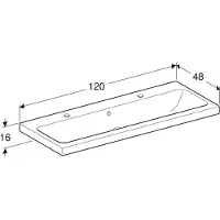 Geberit Waschtisch iCon Light 120x48cm, Hahnl. li/re, m ÜL, we. K-Tect