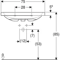 Geberit Waschtisch iCon Light 75 cm weiß mit KeraTect Spezialglasur 501835002