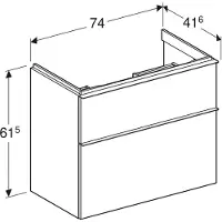 Geberit 502.308.01.3, Weiß, 2 Schublade(n), 740 mm, 416 mm, 615 mm