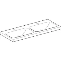 Geberit Doppelwaschtisch iCon 120x48cm, Hahnl. mit., o. ÜL, we. K-Tect