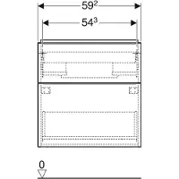 Geberit 502.303.01.3, Weiß, 2 Schublade(n), 592 mm, 476 mm, 615 mm