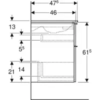 Geberit iCon Set Möbelwaschtisch mit Unterschrank, 2 Schubladen, 120x63x48 cm, 502334, 502.338.01.1, Farbe: Waschtisch: weiß, Front/Korpus: weiß/lackiert hochglänzend, Griff: weiß/ pulverbeschichtet
