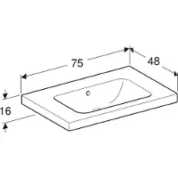 Geberit Waschtisch iCon Light 75x48cm, o HL, m Ü, m Abl, we. K-Tect